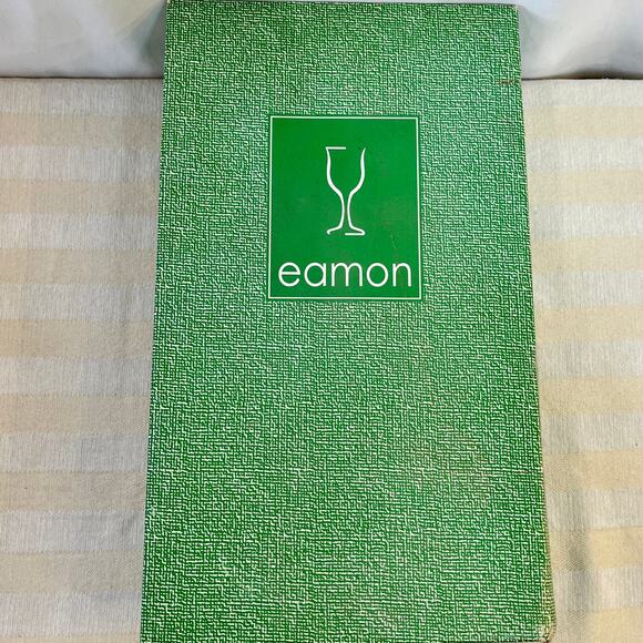 amon Willow Hand Cut Clear Sherry Wine Glasses Twisted Stem Ireland Boxed VTG - Picture 4 of 4